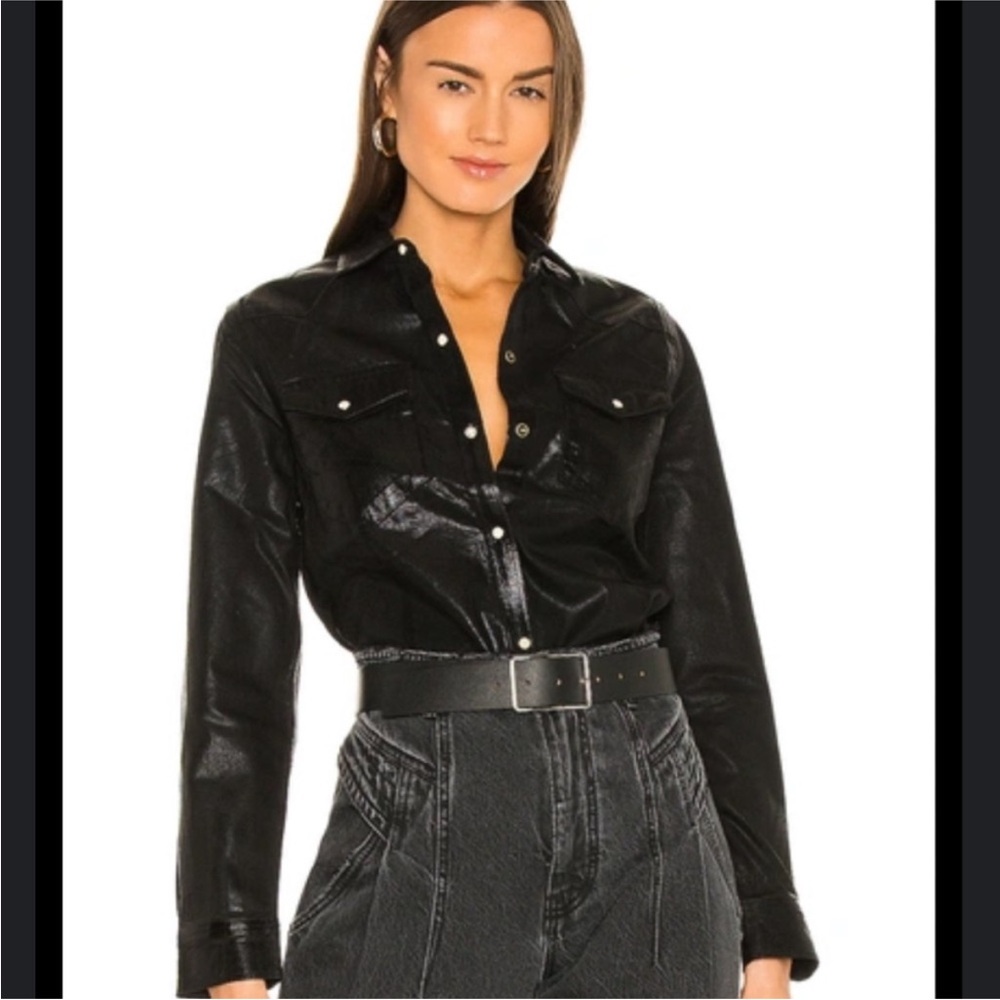 All Saints Black Women's Coated button down  6